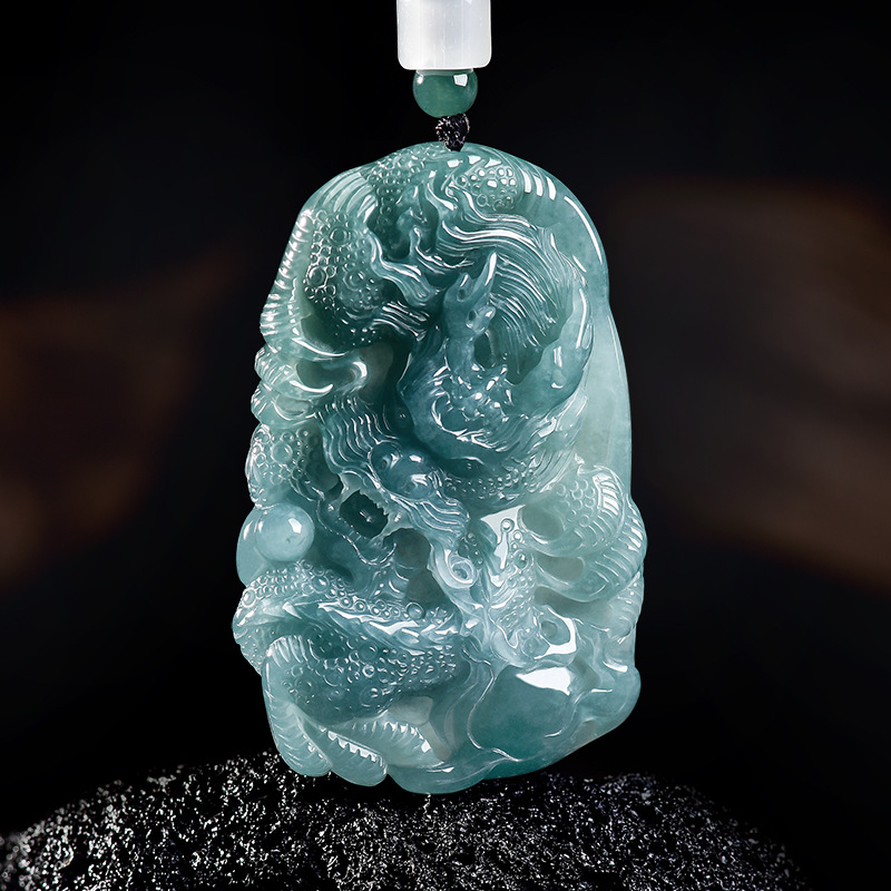 Jewelry & Watches Ltd - Kalung Liontin Naga Giok Burma Alami