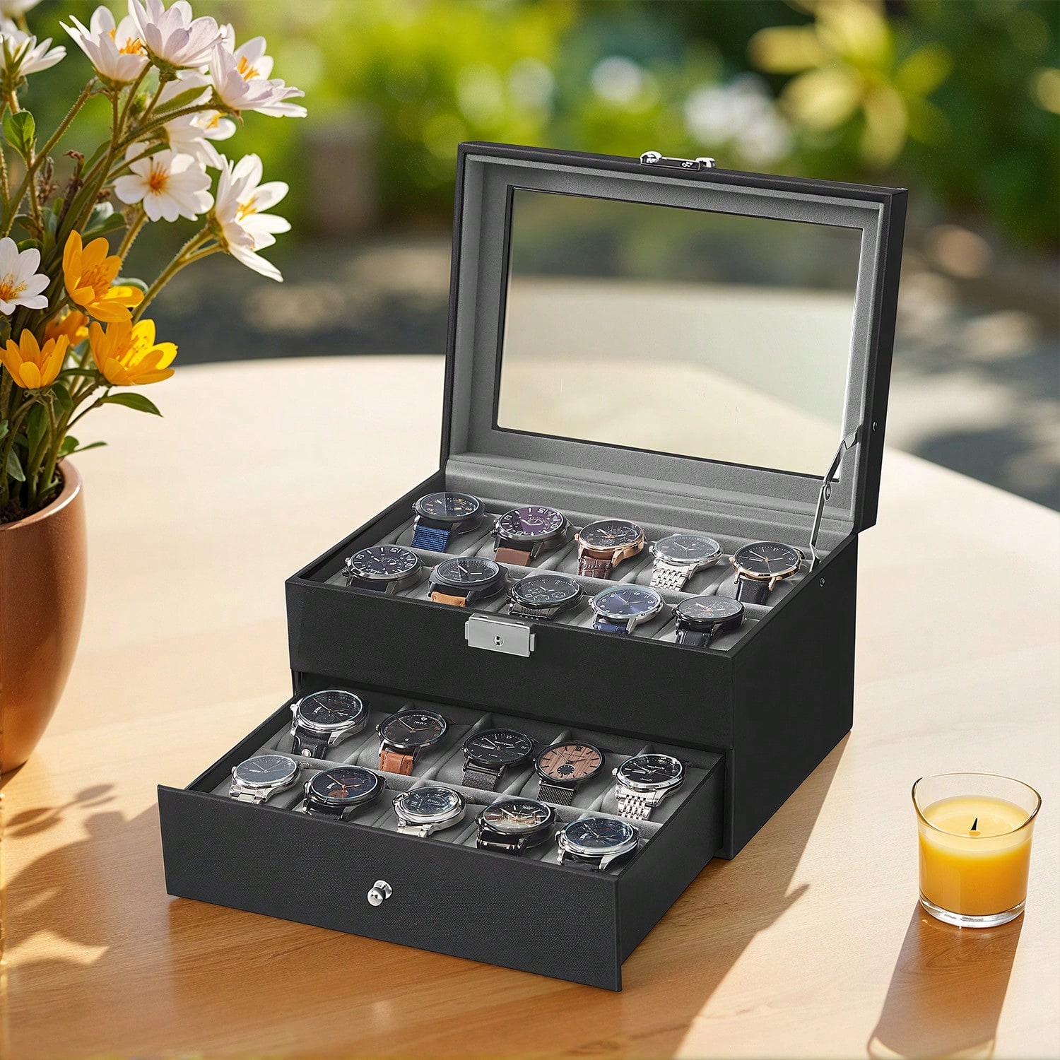 Jewelry Watches Men - Kotak Jam Tangan 20 Slot dengan