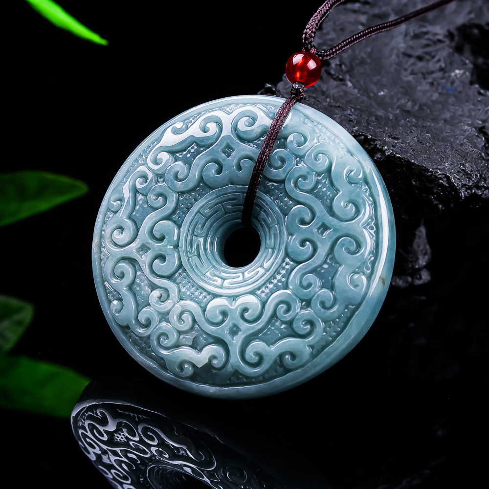 Jewelry & Watches Ltd - Kalung Liontin Bunga Giok Burma Alami