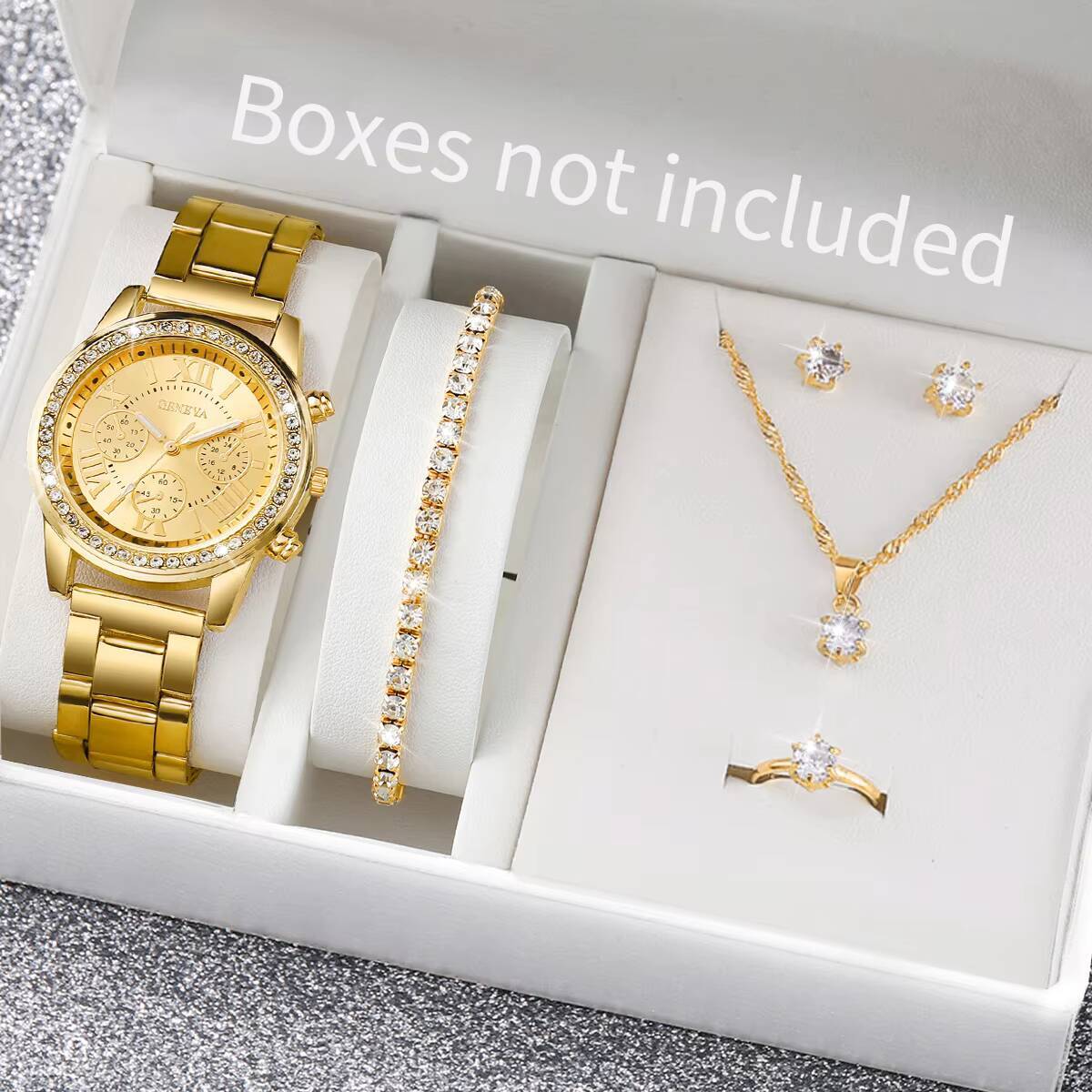 Jewelry Box Watches Bracelets - 6 Buah/Set Jam Tangan Wanita Berlian
