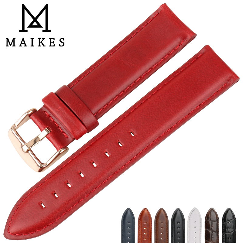 Daniel Wellington Watches & Jewelry Online Store - MAIKES Fashion Kulit Menonton Band Merah