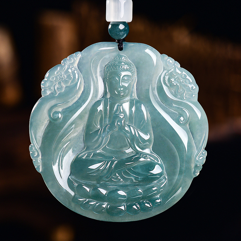 Jewelry & Watches Ltd - Kalung Liontin Buddha Batu Giok Burma