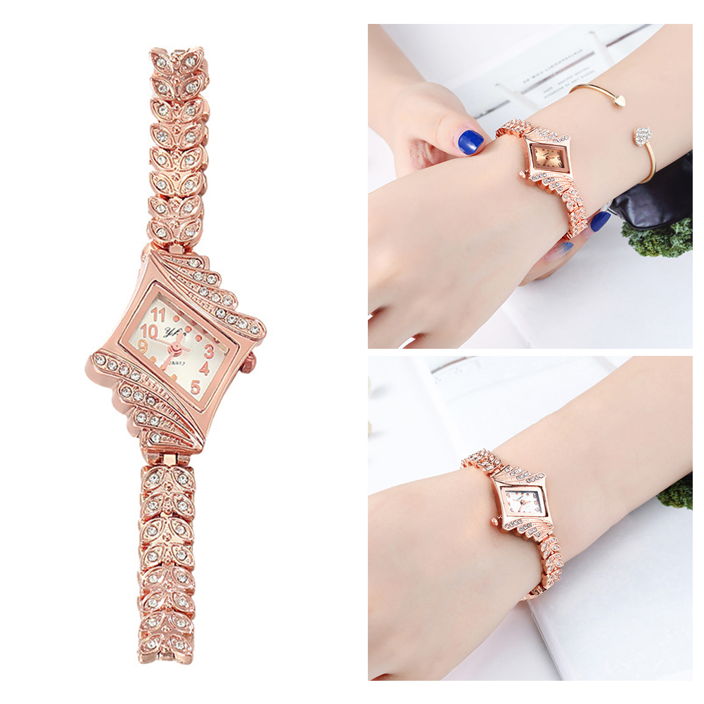 Unique Jewelry Watches - Jam Tangan Modis Berlian Bertatahkan Rhombus