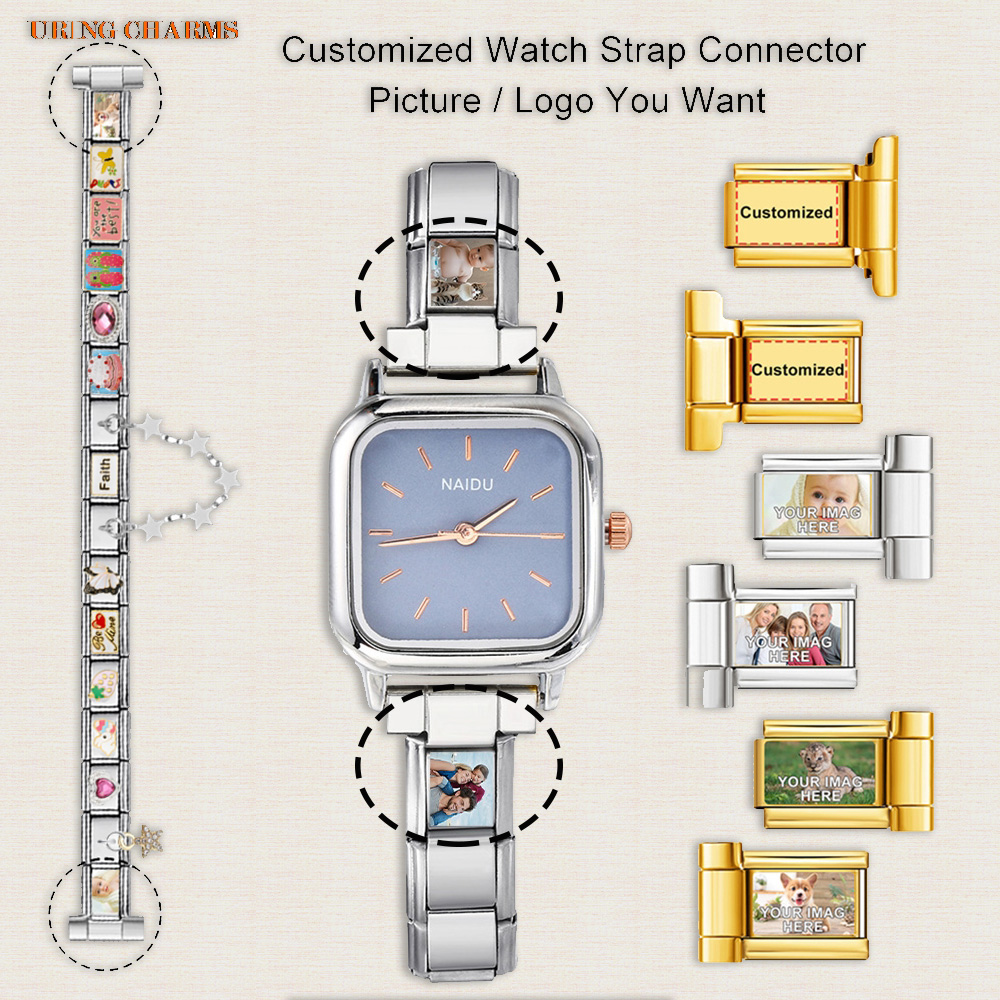 Jewelry Watches Men - 1 Pasang Logo Gambar Konektor Tali