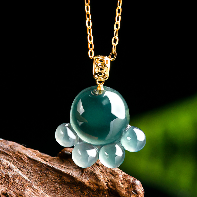 Jewelry & Watches Ltd - Kalung Liontin Cakar Kucing Giok Air