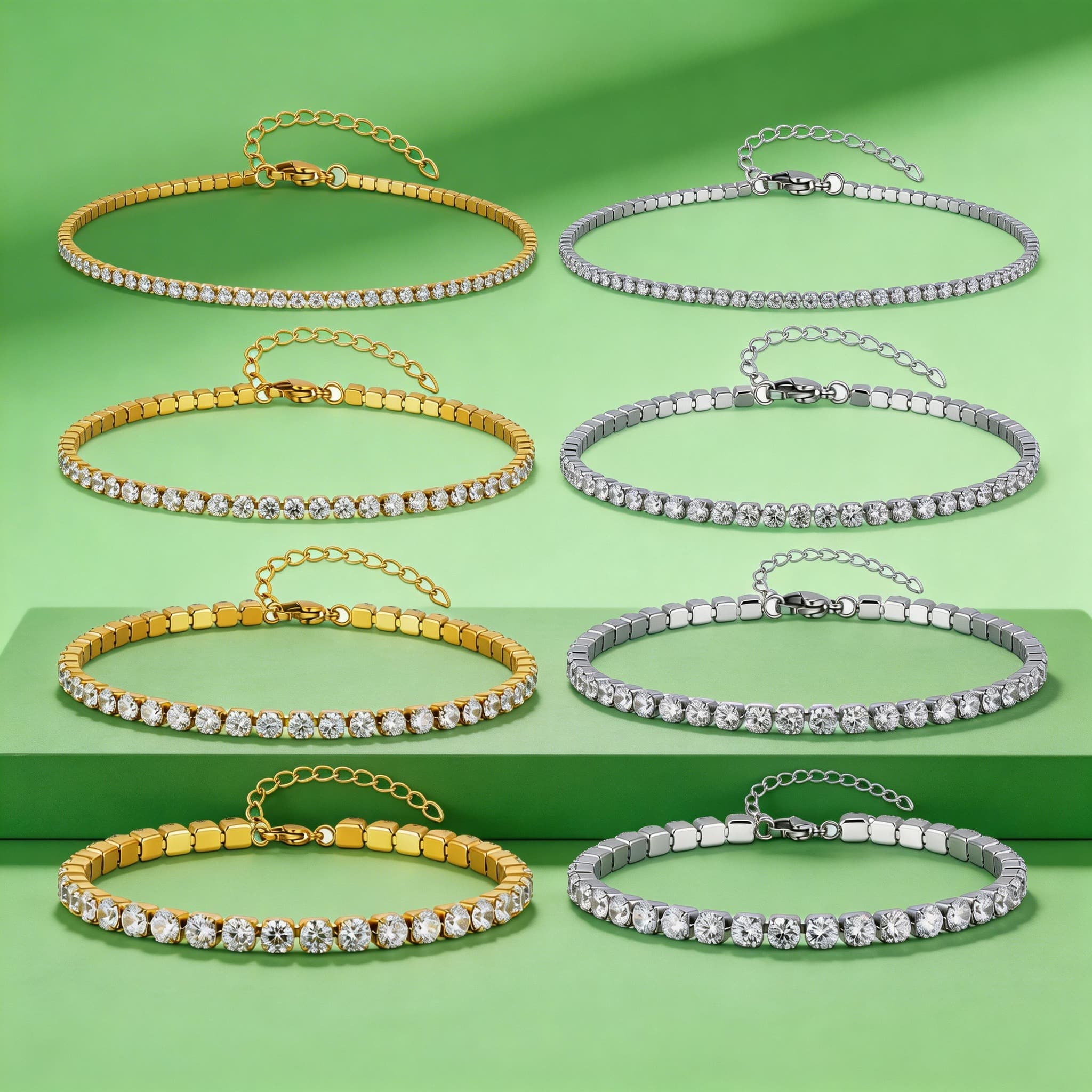 Jc Jewelry & Watches Reviews - Gelang Kaki Rantai Zirkon Mewah 2/3/4/5MM