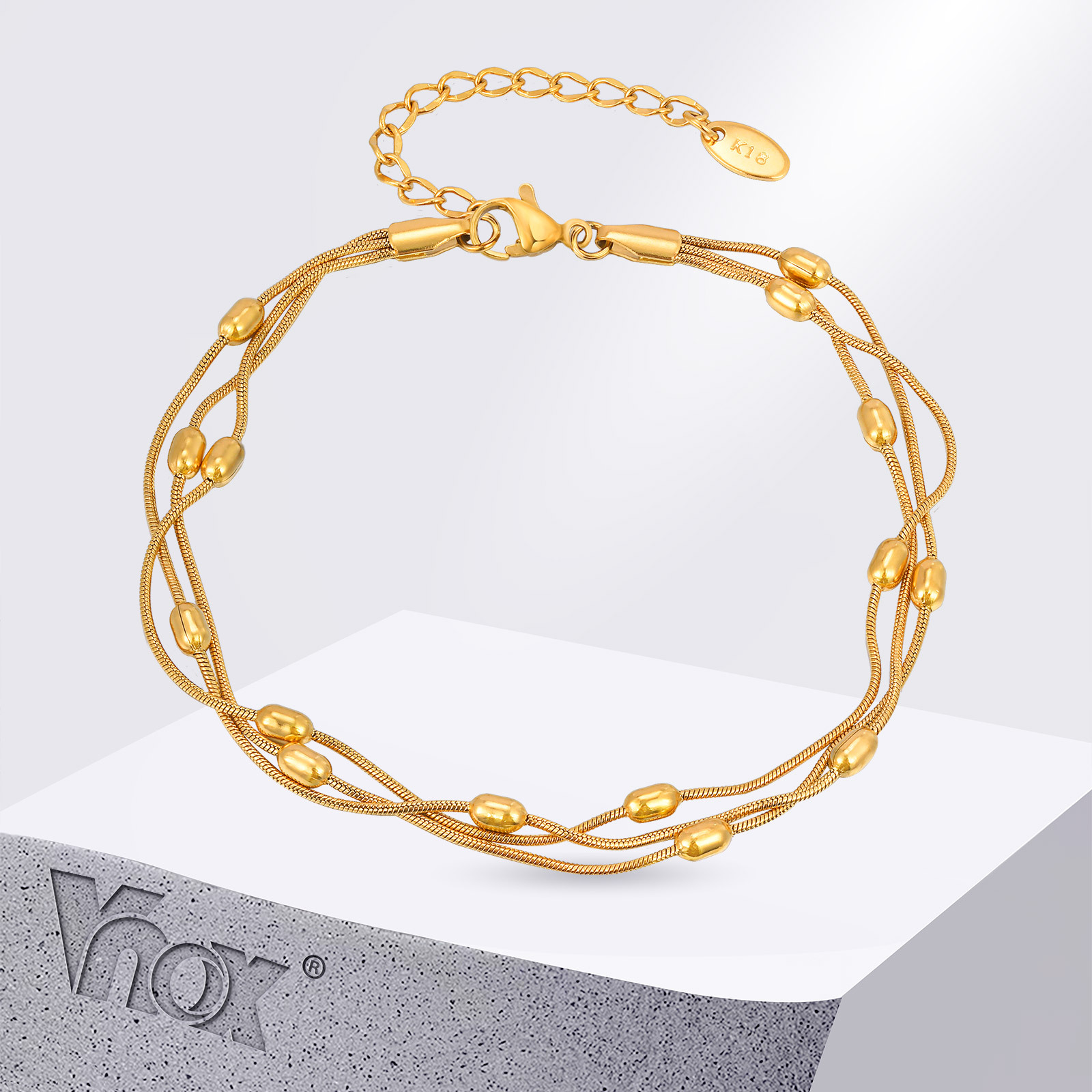 Vnox Gelang Rantai Ular Tiga L - Jc Jewelry & Watches Reviews ulasan dan harga