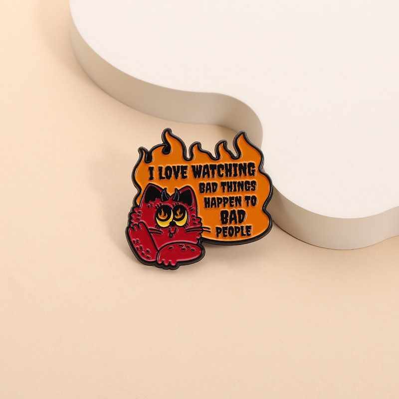 Pin Enamel Kucing Jahat, Menon - Zoe Jewelry Watches ulasan dan harga