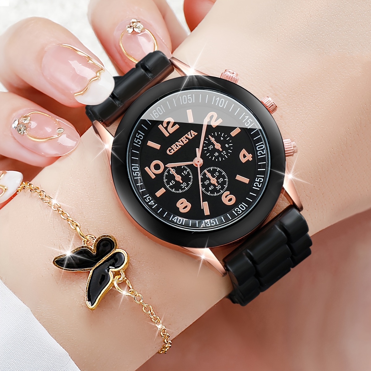 Jam tangan wanita, 6 buah/Set  - Jewelry Box Watches Bracelets ulasan dan harga