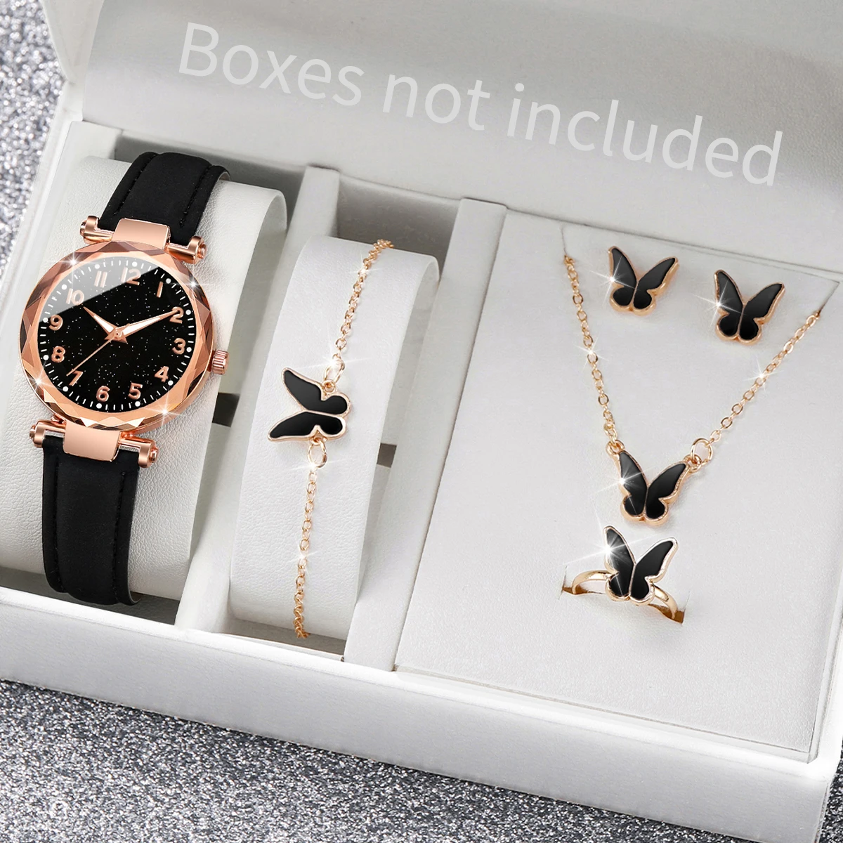 5/6 Buah Jam Tangan Wanita Mod - Jewelry Box Watches Bracelets ulasan dan harga