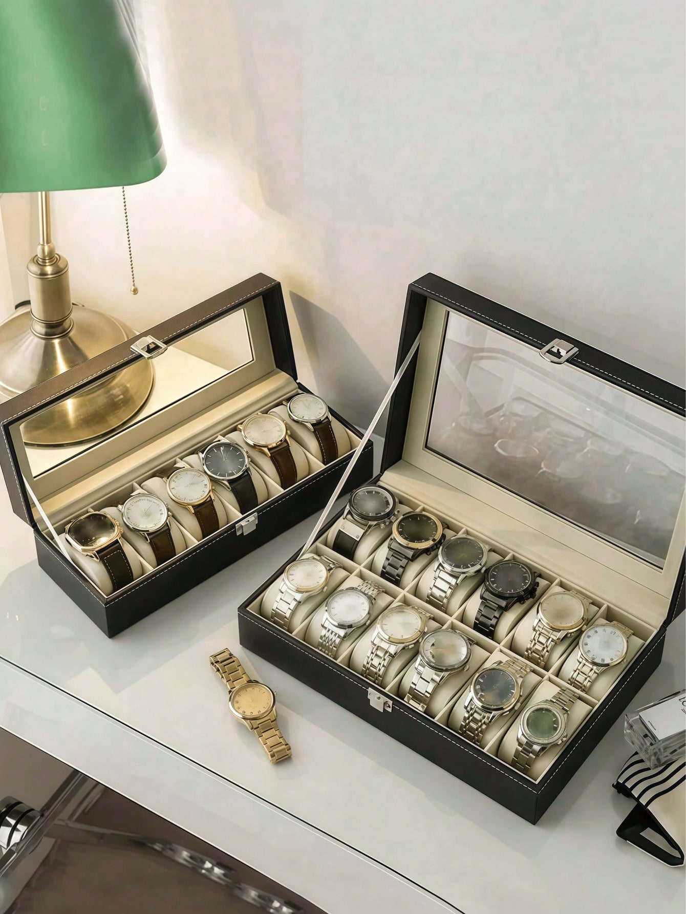 Kotak Jam Tangan Kulit dengan  - Jewelry Watches Men ulasan dan harga
