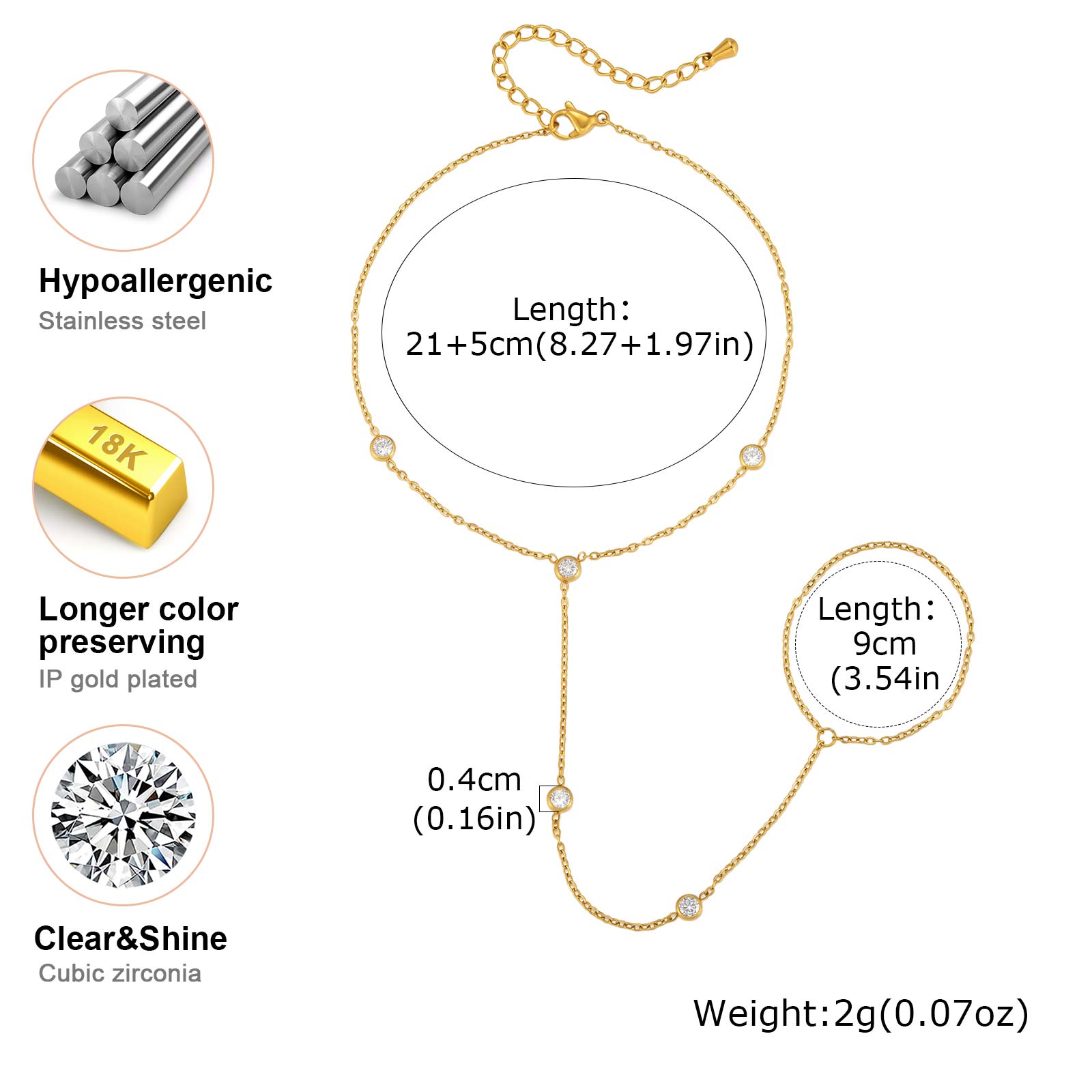 Gelang Kaki Stainless Steel CZ - Jc Jewelry & Watches Reviews ulasan dan harga